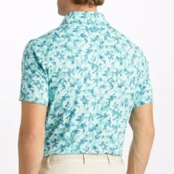 G/FORE Golf Shirt - Mapped Icon Camo Tech Jersey - Monsoon AW23 -Golf Fashion Shop g4mf23k060 mons 33