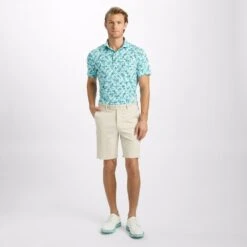 G/FORE Golf Shirt - Mapped Icon Camo Tech Jersey - Monsoon AW23 -Golf Fashion Shop g4mf23k060 mons 34