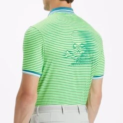 G/FORE Golf Shirt - 3D Skull & Tee's 3D Tech Jersey - Gecko AW23 -Golf Fashion Shop g4mf23k061a gec 75
