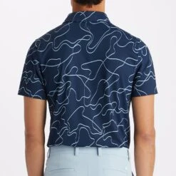 G/FORE Golf Shirt - Pencil Tech Pique - Ink AW23 -Golf Fashion Shop g4mf23k240b ink 141