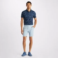 G/FORE Golf Shirt - Pencil Tech Pique - Ink AW23 -Golf Fashion Shop g4mf23k240b ink 142