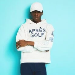G/FORE Golf Pullover - Après Golf Hoodie - Stone AW23 -Golf Fashion Shop g4mf23k420a stn 309