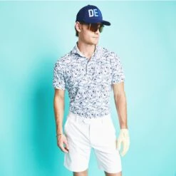 G/FORE Golf Shirt - Botanic Garden Tech Jersey - Ink AW23 -Golf Fashion Shop g fore 0011 g4mf23k060a ink 1