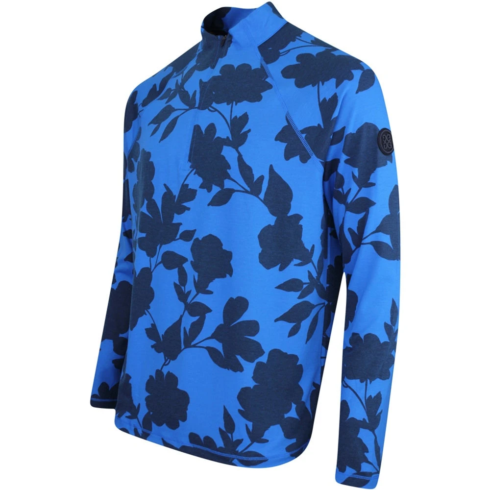 G/FORE Golf Pullover - Tonal Floral Luxe Mid - Racer Blue AW23 - Image 2