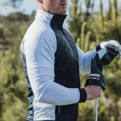 Galvin Green Golf Jacket - Dexter Padded Insula - Black - White SS23 -Golf Fashion Shop galvin green golf jacket dexter padded insula black white ss23 g1341 07 x