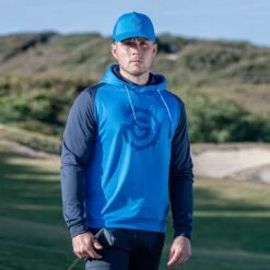 Galvin Green Golf Pullover - Devlin Insula Hoodie - Blue SS23 -Golf Fashion Shop galvin green golf pullover devlin insula hoodie blue ss23 g1342 63 e