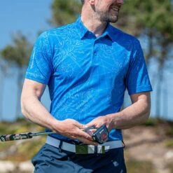 Galvin Green Golf Shirt - Maverick - Blue SS23 -Golf Fashion Shop galvin green golf shirt maverick blue ss23 g1372 61 e