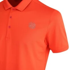 Galvin Green Golf Shirt - Max Tour - Orange SS23 -Golf Fashion Shop galvin green golf shirt max tour orange ss23 s1177 05 c