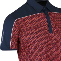 Galvin Green Golf Shirt - Millard - Navy - Orange SS23 -Golf Fashion Shop galvin green golf shirt millard navy orange ss23 g1373 35 c