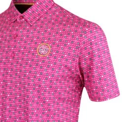 Galvin Green Golf Shirt - Moore Print Polo - Sugar Coral LE 2023 -Golf Fashion Shop galvin green golf shirt moore print polo sugar coral le 2023 g1365 98 6