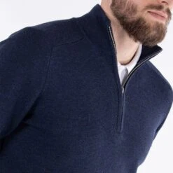 Galvin Green Golf Pullover - Chester Merino QZ - Navy Melange AW23 -Golf Fashion Shop galvin green 0017 chester s5 g115633