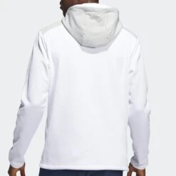 Adidas Golf Pullover - Textured Anorak Hoodie - White AW23 -Golf Fashion Shop hz3210 adidas golf pullover textured anorak hoodie white aw23 crop 5