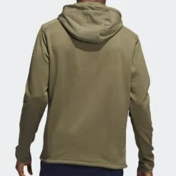 Adidas Golf Pullover - Texture Anorak - Olive Strata AW23 -Golf Fashion Shop ib1989 adidas golf pullover texture anorak olive strata aw23 crop 5