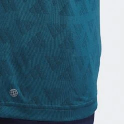 Adidas Golf Shirt - Jacquard Mock Polo - Arctic Night AW23 -Golf Fashion Shop ib1996 adidas golf shirt jacquard mock polo arctic night aw23 detail 8