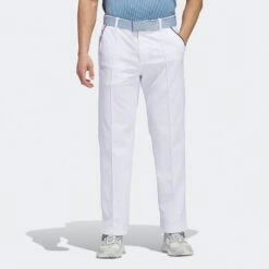 Adidas Golf Trousers - Bogey Boys Pant - White AW23 -Golf Fashion Shop ib2941 adidas golf trousers bogey boys pant white aw23 detail 3