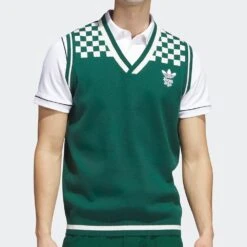 Adidas Golf Pullover - Bogey Boys Vest - Collegiate Green AW23 -Golf Fashion Shop il9295 adidas golf pullover bogey boys vest collegiate green aw23 crop 3