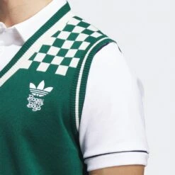 Adidas Golf Pullover - Bogey Boys Vest - Collegiate Green AW23 -Golf Fashion Shop il9295 adidas golf pullover bogey boys vest collegiate green aw23 detail 8
