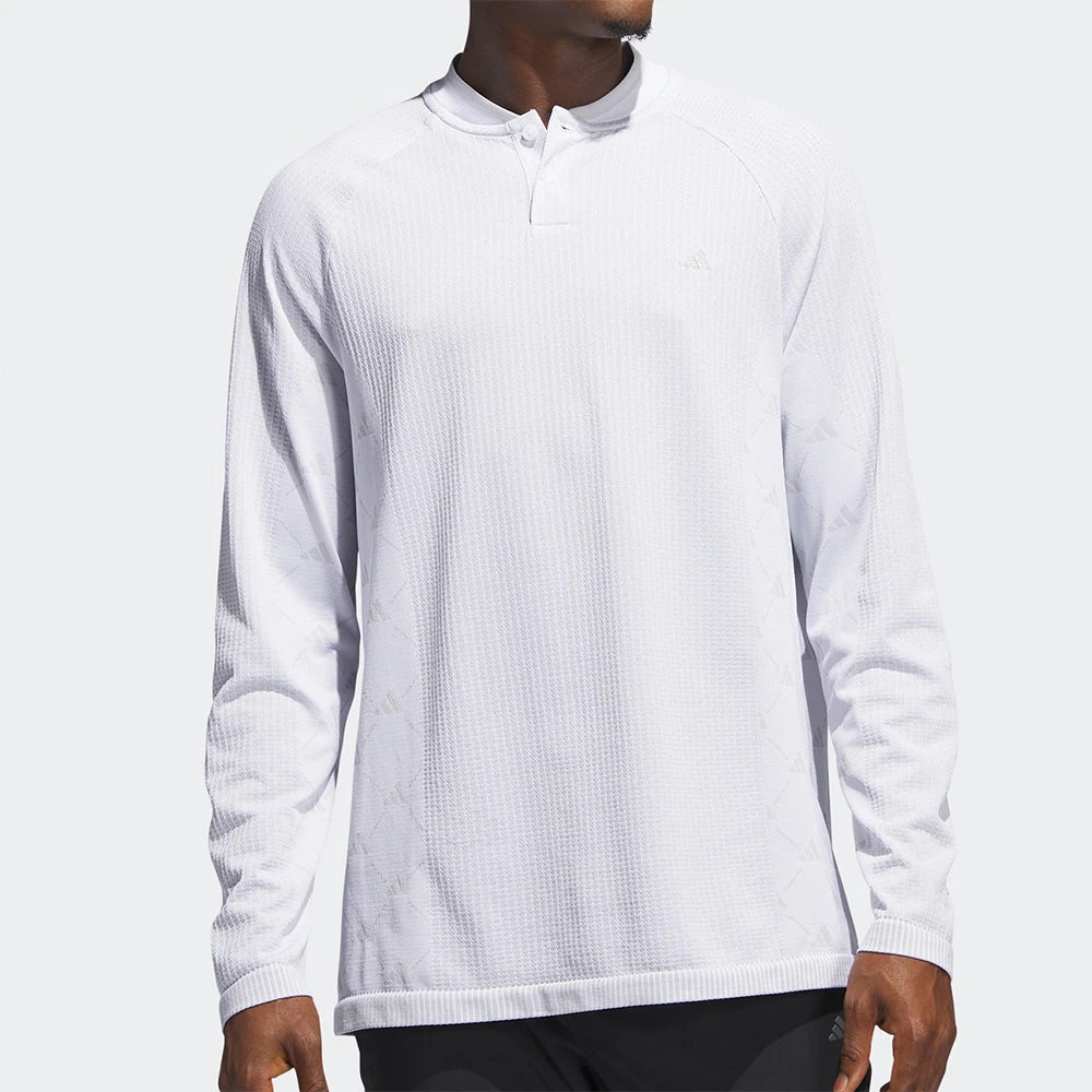 Adidas Golf Shirt - Primeknit TOUR LS Polo - White AW23 - Image 5