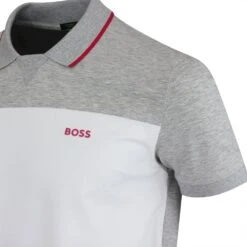 BOSS Golf Shirt - Palle Regular - Grey Melange SP23 -Golf Fashion Shop img 9179