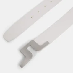 J.Lindeberg Golf Belt - Bridger Leather - White AW23 -Golf Fashion Shop j lindeberg golf belt bridger fa21 01d