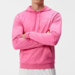 J.Lindeberg Golf Hoodie - Roland Pullover - Azalea Pink HS23 -Golf Fashion Shop j lindeberg golf hoodie roland pullover azalea pink hs23 gmjs08401 s098 2
