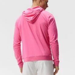 J.Lindeberg Golf Hoodie - Roland Pullover - Azalea Pink HS23 -Golf Fashion Shop j lindeberg golf hoodie roland pullover azalea pink hs23 gmjs08401 s098 3