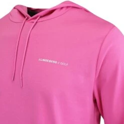 J.Lindeberg Golf Hoodie - Roland Pullover - Azalea Pink HS23 -Golf Fashion Shop j lindeberg golf hoodie roland pullover azalea pink hs23 gmjs08401 s098 37