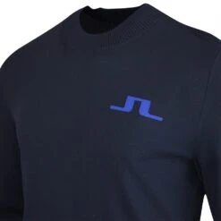 J.Lindeberg Golf Jumper - Gus Knitted Sweater - JL Navy AW23 -Golf Fashion Shop j lindeberg golf jumper gus knitted sweater jl navy aw23 amkw09395 6855 79