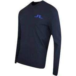 J.Lindeberg Golf Jumper - Gus Knitted Sweater - JL Navy AW23 -Golf Fashion Shop j lindeberg golf jumper gus knitted sweater jl navy aw23 amkw09395 6855 80