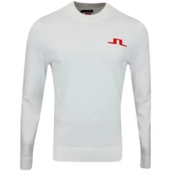 J.Lindeberg Golf Jumper - Gus Knitted Sweater - White AW23