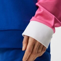 J.Lindeberg Golf Jumper - Jones Crew Neck - Azalea Pink HS23 -Golf Fashion Shop j lindeberg golf jumper jones crew neck azalea pink hs23 gmjs08400 s098 4