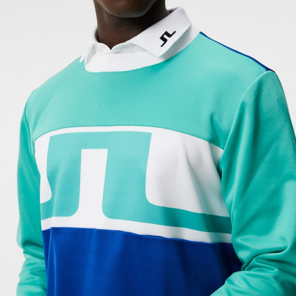 J.Lindeberg Golf Jumper - Jones Crew Neck - Bright Aqua HS23 9 J.Lindeberg Golf Jumper - Jones Crew Neck - Bright Aqua HS23 - Image 7