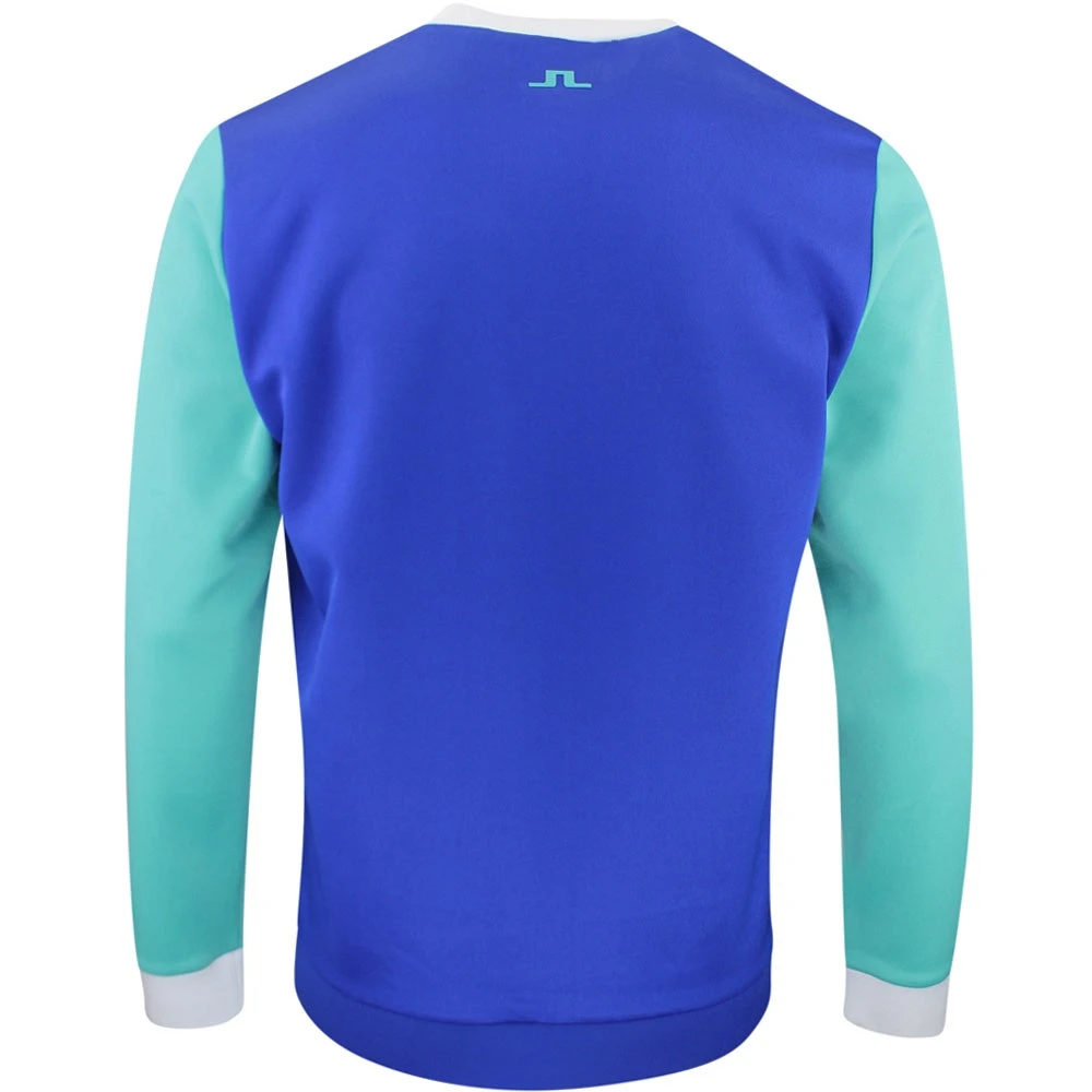 J.Lindeberg Golf Jumper - Jones Crew Neck - Bright Aqua HS23 5 J.Lindeberg Golf Jumper - Jones Crew Neck - Bright Aqua HS23 - Image 3