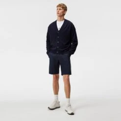 J.Lindeberg Golf Jumper - Lucas Knitted Cardigan - JL Navy AW23 -Golf Fashion Shop j lindeberg golf jumper lucas knitted cardigan jl navy aw23 gmkw09396 6855 18