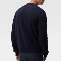 J.Lindeberg Golf Jumper - Lucas Knitted Cardigan - JL Navy AW23 -Golf Fashion Shop j lindeberg golf jumper lucas knitted cardigan jl navy aw23 gmkw09396 6855 19