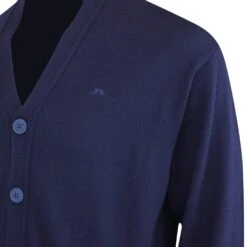 J.Lindeberg Golf Jumper - Lucas Knitted Cardigan - JL Navy AW23 -Golf Fashion Shop j lindeberg golf jumper lucas knitted cardigan jl navy aw23 gmkw09396 6855 46