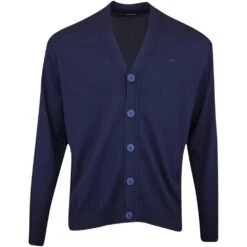 J.Lindeberg Golf Jumper - Lucas Knitted Cardigan - JL Navy AW23