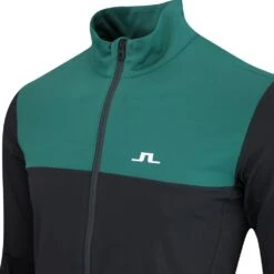 J.Lindeberg Golf Mid Layer - Banks FZ - Rain Forest AW23 -Golf Fashion Shop j lindeberg golf mid layer banks fz rain forest aw23 amjs09082 m374 51