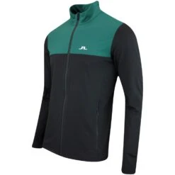 J.Lindeberg Golf Mid Layer - Banks FZ - Rain Forest AW23 -Golf Fashion Shop j lindeberg golf mid layer banks fz rain forest aw23 amjs09082 m374 52