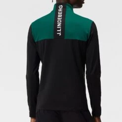 J.Lindeberg Golf Mid Layer - Banks FZ - Rain Forest AW23 -Golf Fashion Shop j lindeberg golf mid layer banks fz rain forest aw23 amjs09082 m374 80