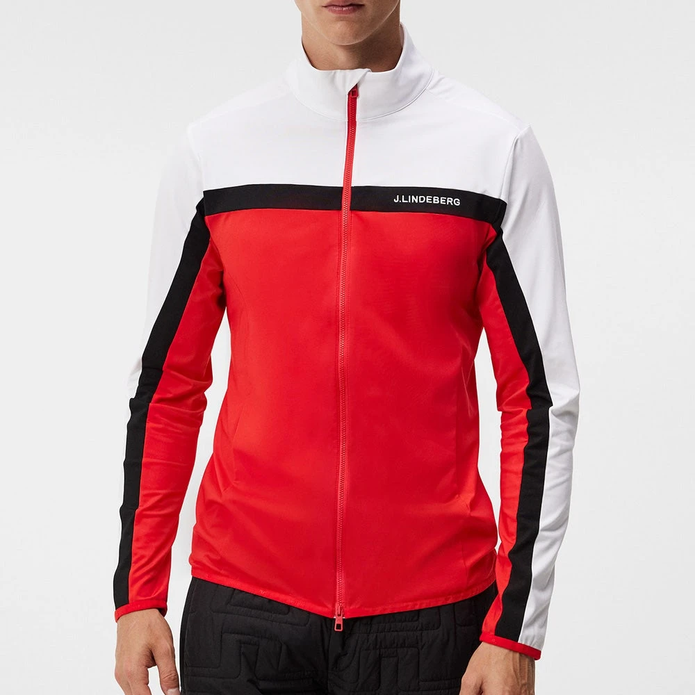 J.Lindeberg Golf Mid Layer - Jarvis FZ - Fiery Red AW23 7 J.Lindeberg Golf Mid Layer - Jarvis FZ - Fiery Red AW23 - Image 5