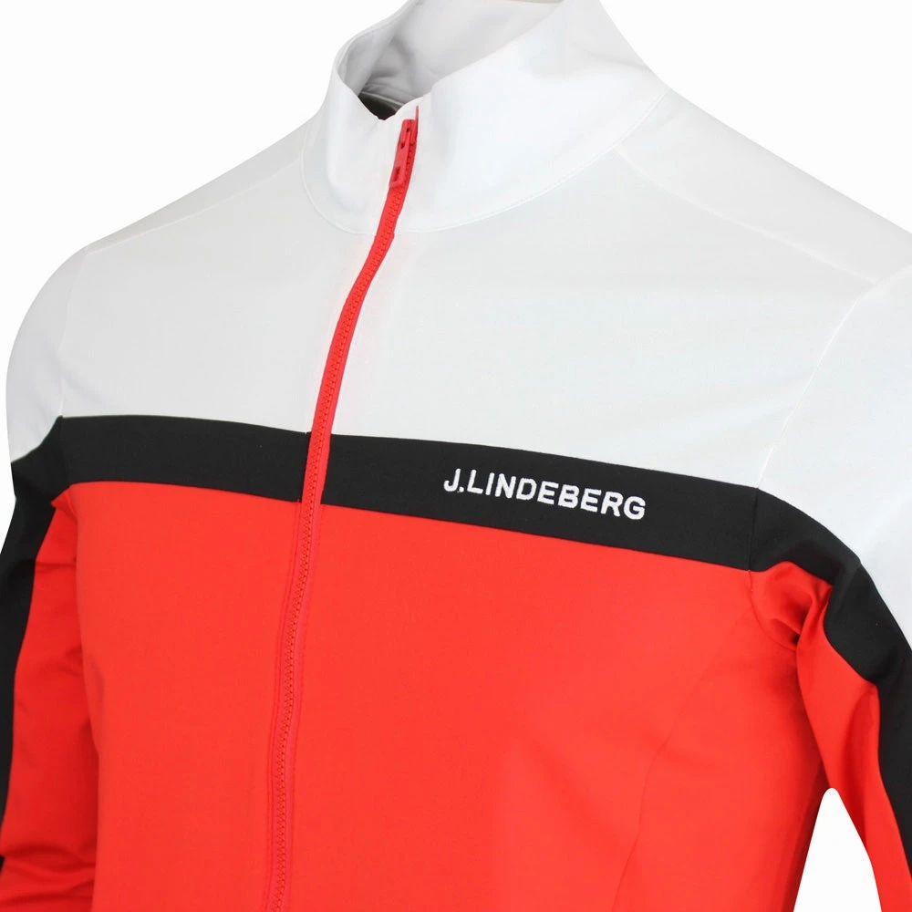 J.Lindeberg Golf Mid Layer - Jarvis FZ - Fiery Red AW23 6 J.Lindeberg Golf Mid Layer - Jarvis FZ - Fiery Red AW23 - Image 4