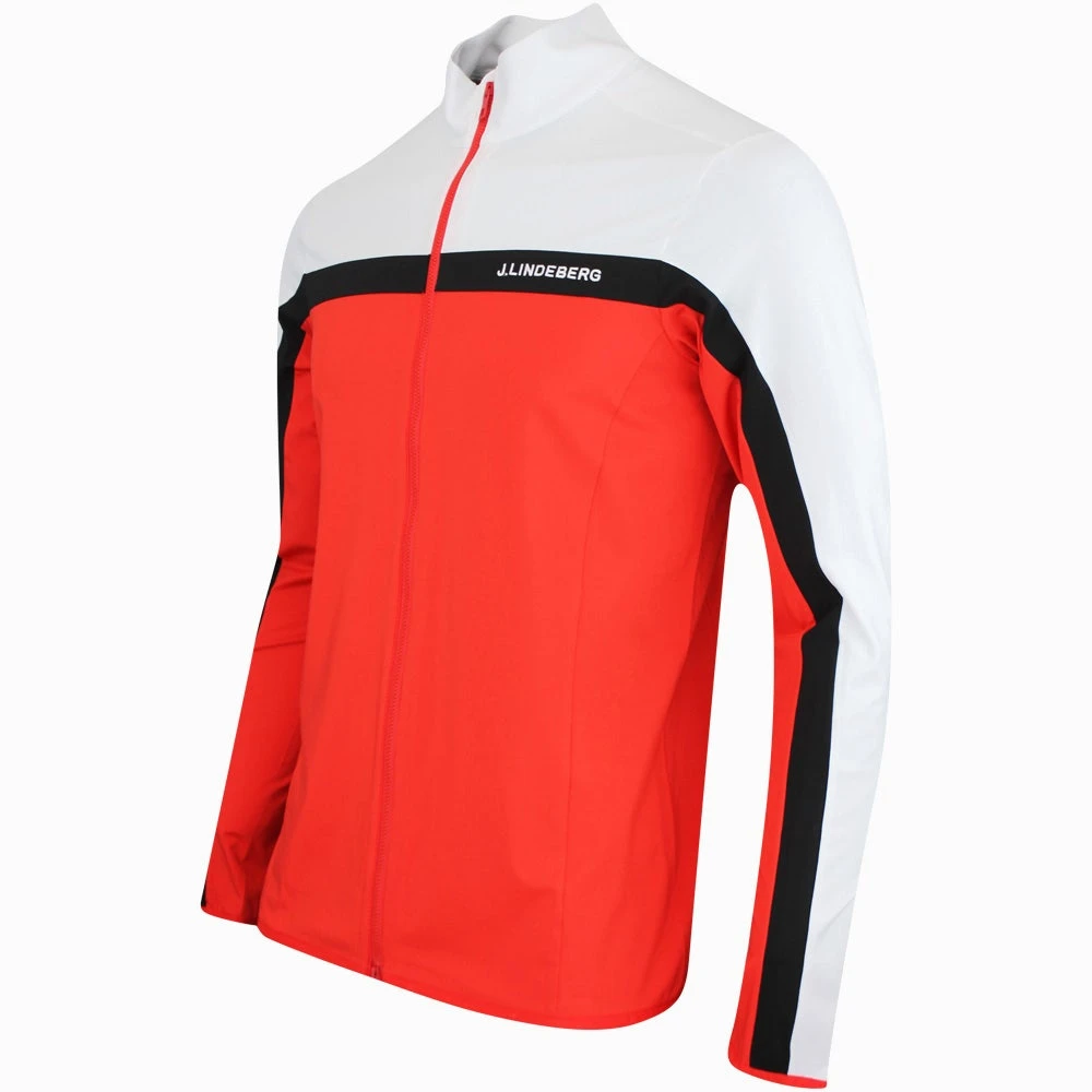 J.Lindeberg Golf Mid Layer - Jarvis FZ - Fiery Red AW23 4 J.Lindeberg Golf Mid Layer - Jarvis FZ - Fiery Red AW23 - Image 2
