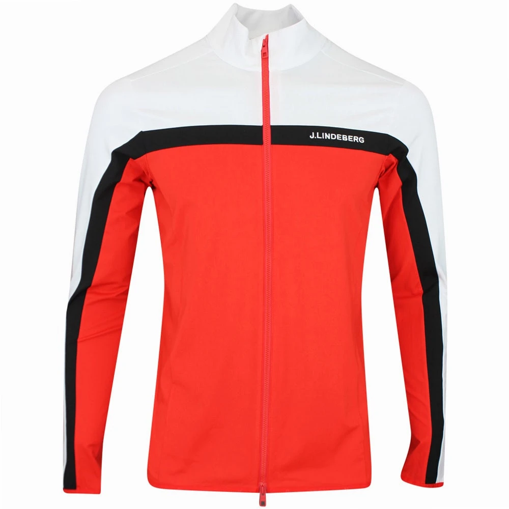 J.Lindeberg Golf Mid Layer - Jarvis FZ - Fiery Red AW23 3 J.Lindeberg Golf Mid Layer - Jarvis FZ - Fiery Red AW23