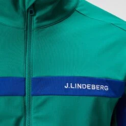 J.Lindeberg Golf Mid Layer - Jarvis FZ - Proud Peacock AW23 -Golf Fashion Shop j lindeberg golf mid layer jarvis fz proud peacock aw23 amjs09084 m501 31