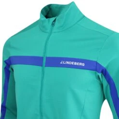 J.Lindeberg Golf Mid Layer - Jarvis FZ - Proud Peacock AW23 -Golf Fashion Shop j lindeberg golf mid layer jarvis fz proud peacock aw23 amjs09084 m501 59