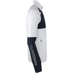 J.Lindeberg Golf Mid Layer - Lazarus FZ - White SS23 -Golf Fashion Shop j lindeberg golf mid layer lazarus fz white ss23 amjs08040 0000 16