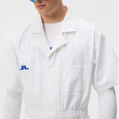 J.Lindeberg Golf Overall - JL Logo - White HS23 -Golf Fashion Shop j lindeberg golf overall jl logo white hs23 gmst08454 0000 4