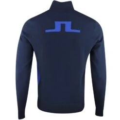 J.Lindeberg Golf Pullover - Davis Knitted QZ - JL Navy SS23 -Golf Fashion Shop j lindeberg golf pullover davis knitted sweater jl navy ss23 amkw08138 6855 r