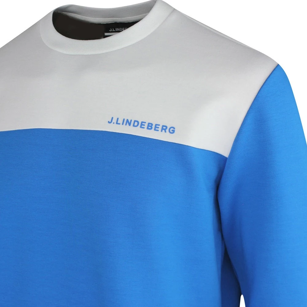 J.Lindeberg Golf Pullover - Jeff Crew Neck - Brilliant Blue SS23 6 J.Lindeberg Golf Pullover - Jeff Crew Neck - Brilliant Blue SS23 - Image 4